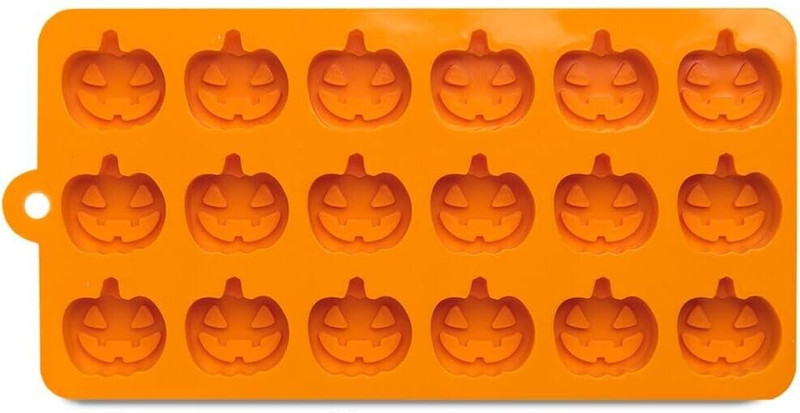 Silicone Halloween Molds-18 Pumpkin Shaped Molds 1.2″ Each BPA Free