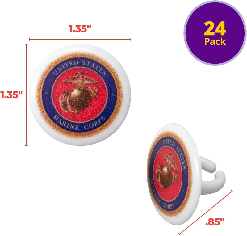 Marine Corps Cupcake Toppers, 24 United States Marine Corps Official Emblem gallery