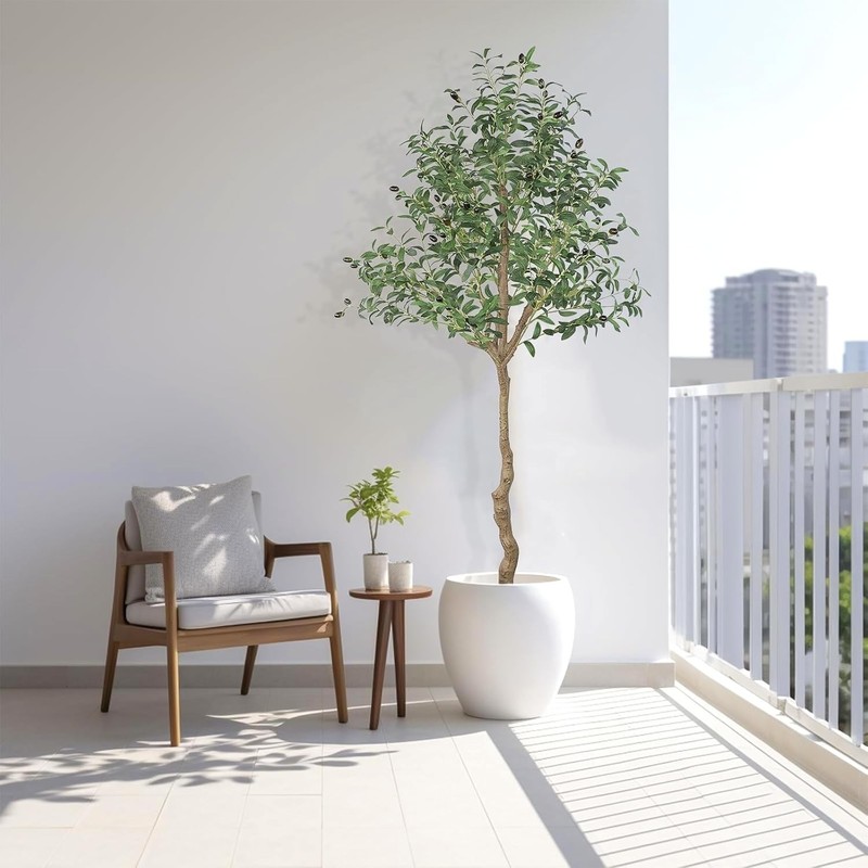 Anting Artificial Olive Tree 6Ft Tall Fake Plant Planter-Olive Trees Artificial