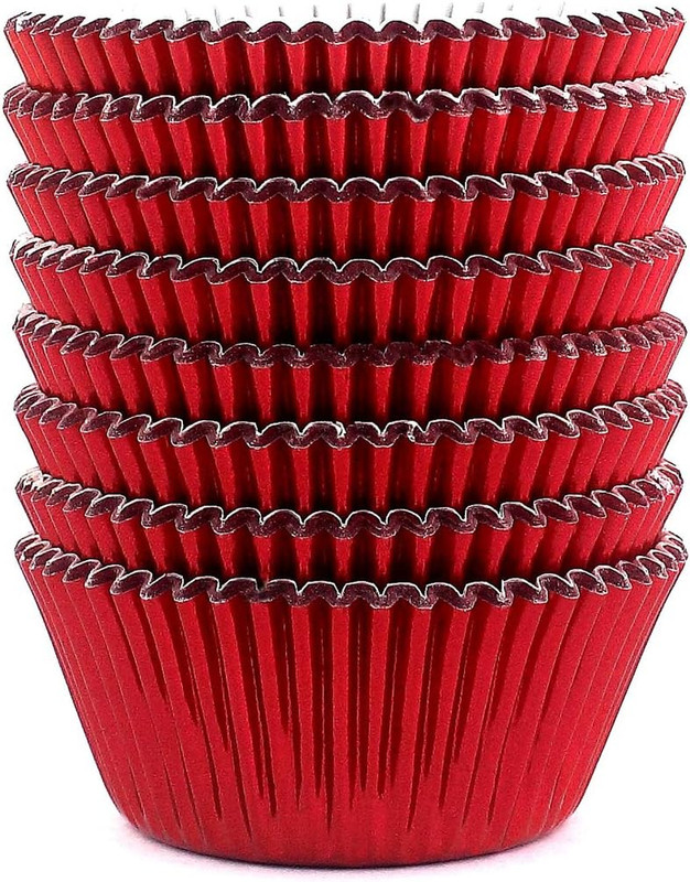Red Foil Cupcake Case Liners Baking Muffin Paper Cups 200 Pcs gallery