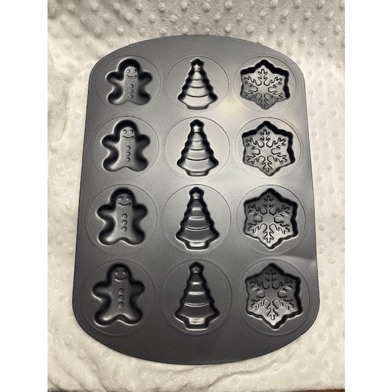 Wilton Non-Stick Christmas (Gingerbread Man, Snowflakes, Trees) Cookie Sheet-NEW