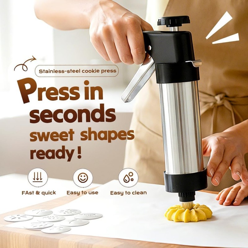 Cookie Press Gun Kit with 13 Stainless Steel Discs, Cookie Press Gun Kit gallery