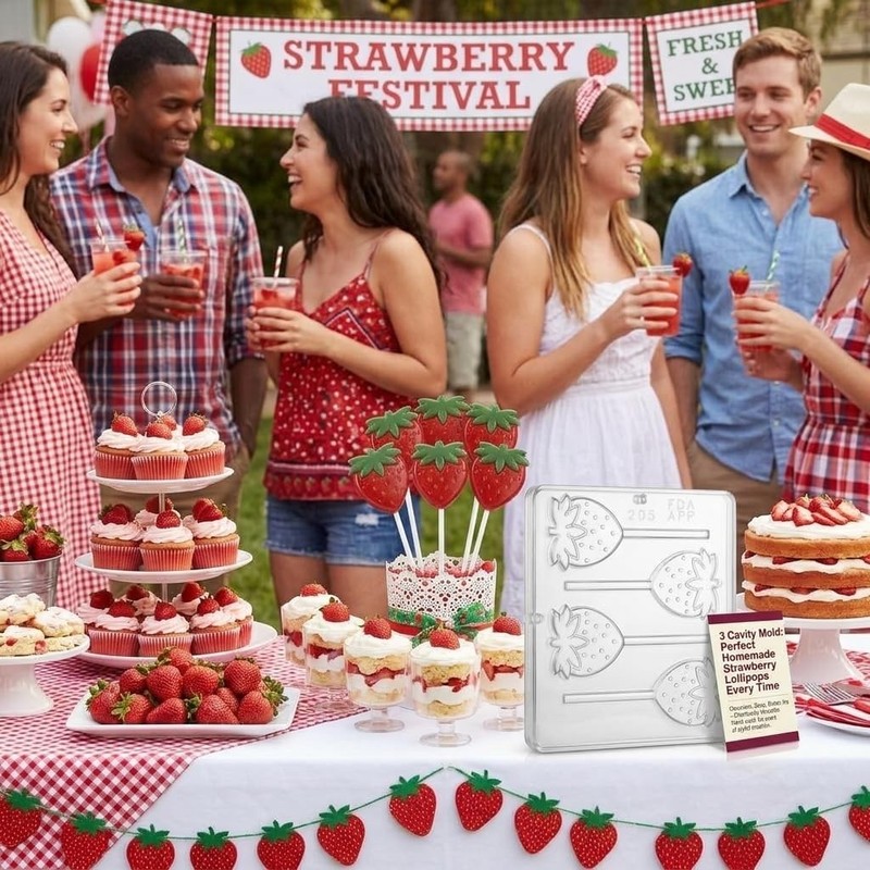 Strawberry Lollipop Chocolate Candy Mold 205 NEW gallery