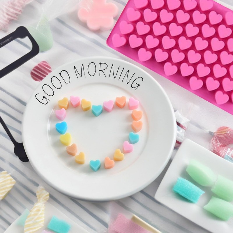 Heart Silicone Gummy Molds 2 Pack with 2 Droppers, Mini Heart Chocolate Mold, No gallery