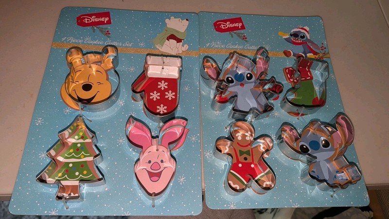 Disney Stitch And Winnie The Pooh 4 Piece Metal Cookie Cutter Sets Christmas