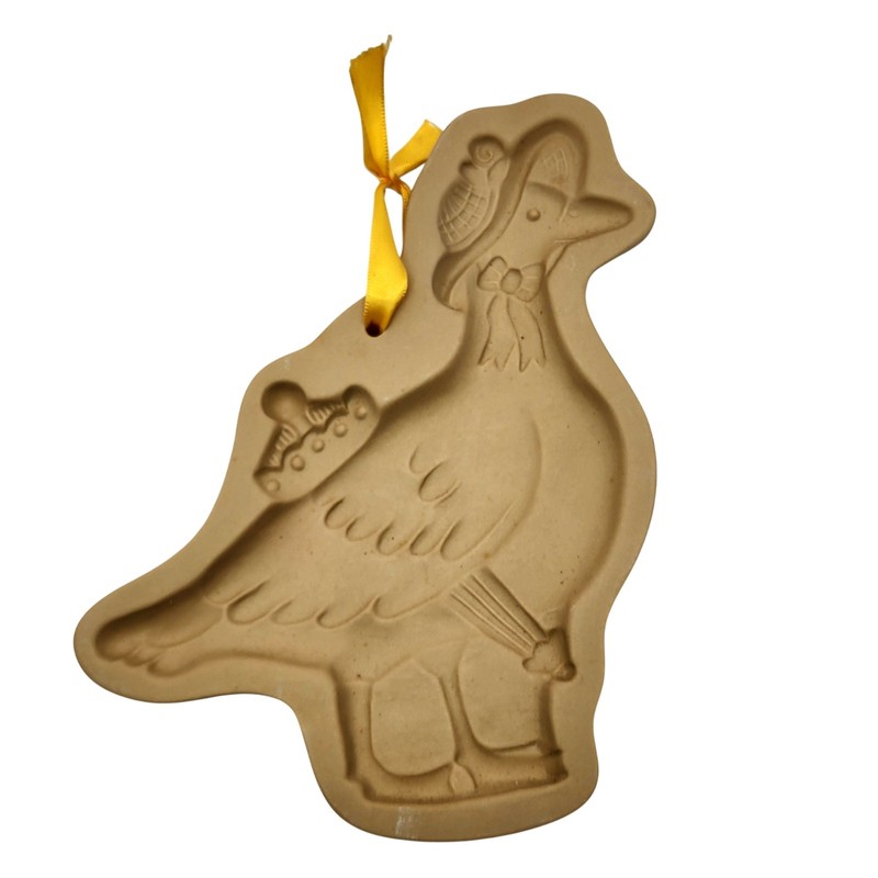 Vintage Brown Bag Cookie Art Goose Mold 1992 Hill Design Seconds USA Beige