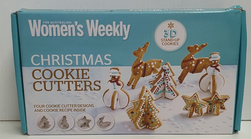 The Australian Women's Weekly Christmas Cookie Cutters 3D Stand Up Cookies MIB