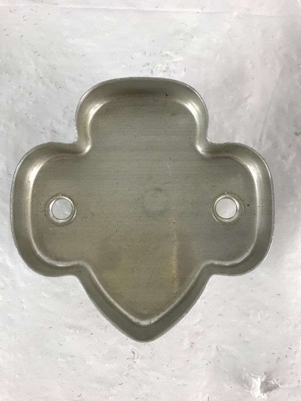 vintage 1950's Drip-O-Lator Coffee Girl Scout Trefoil Aluminum Cookie Cutter gallery