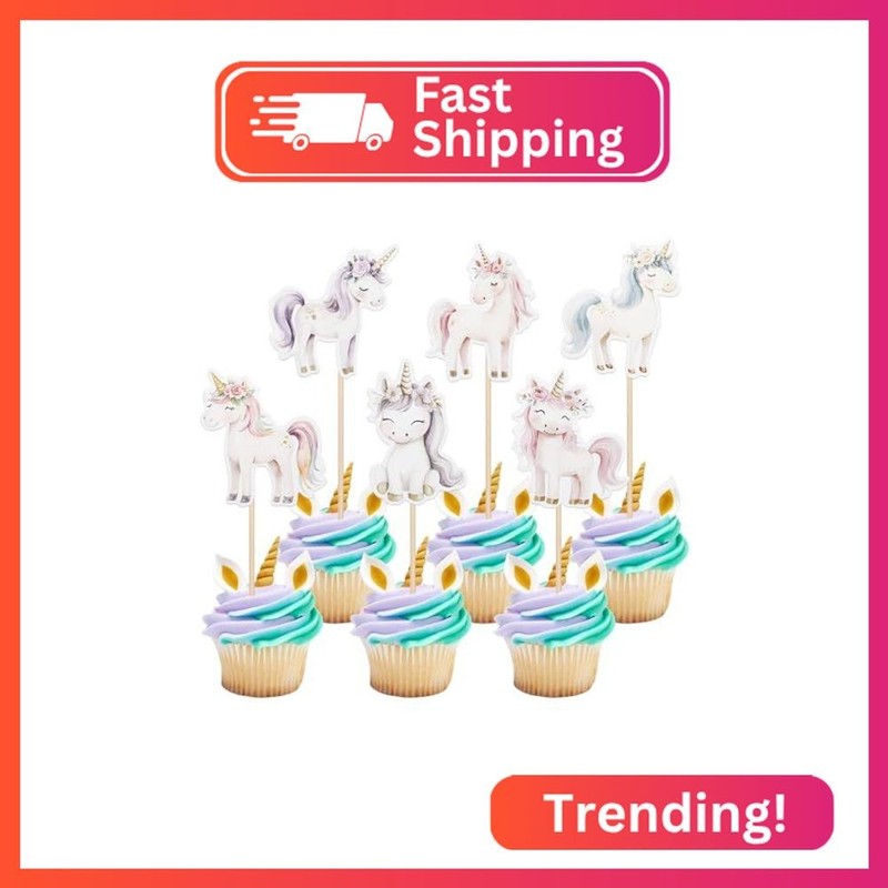 Rsstarxi 36 Pack Horse Cupcake Toppers, Birthday Party Decorations, Horse Cupcak