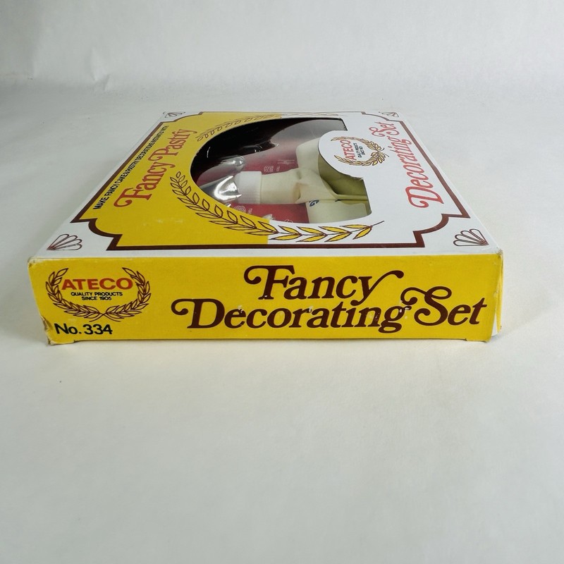 ATECO Fancy Pastry Cake Decorating Set 6pc Basic Designs Vintage USA Made NIB gallery