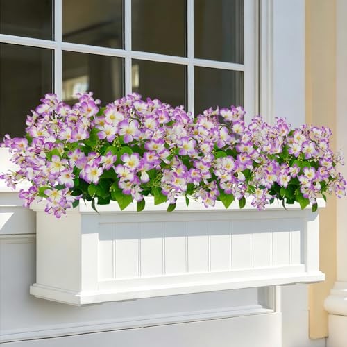 3Pcs Artificial Flowers for Outdoors Fake Silk Periwinkle Flowers UV Resistant gallery