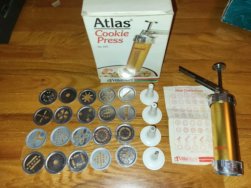 Vintage Atlas Marcato Villa Ware Italian Cookie Press No. 525 Made In Italy