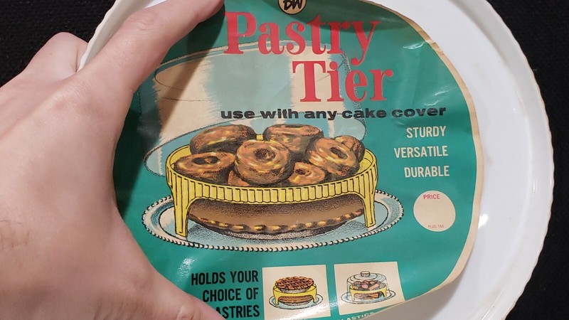 Vintage 1960s BW Molded Plastics Pastry Tier and Cake Cover gallery
