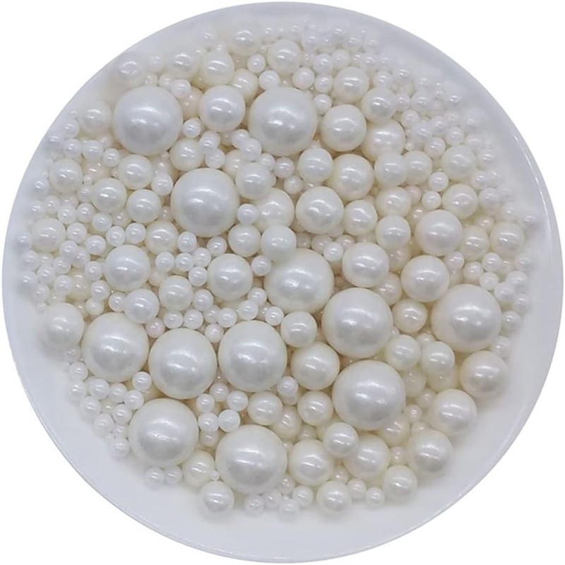 Edible White Sugar Pearls Candy Sprinkles 120G/ 4.23Ounce Baking Cake Sprinkles