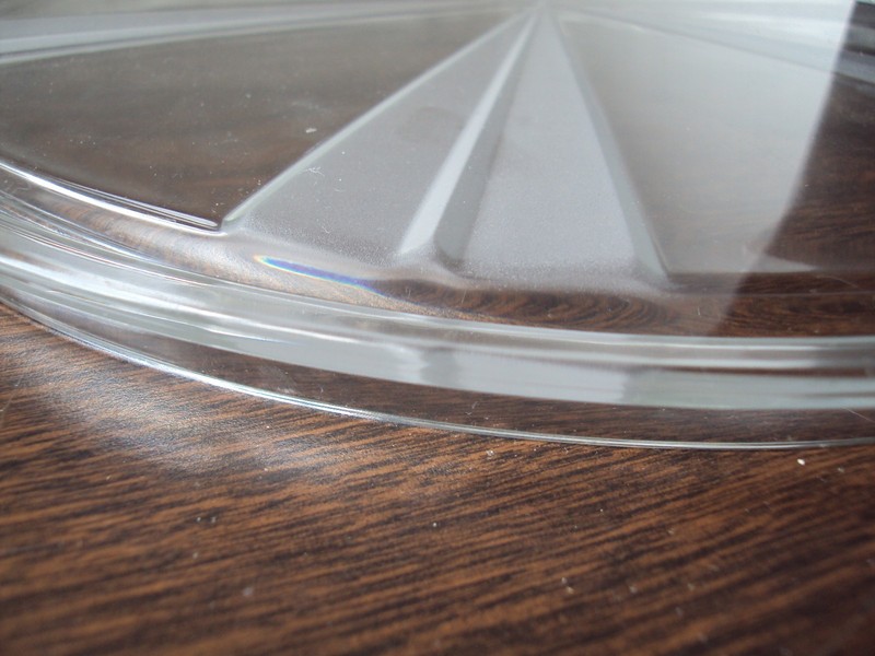 Cake Plate Frosted Windmill Design Or Use As A Candle Holder 12-1/2" Clear Glass gallery