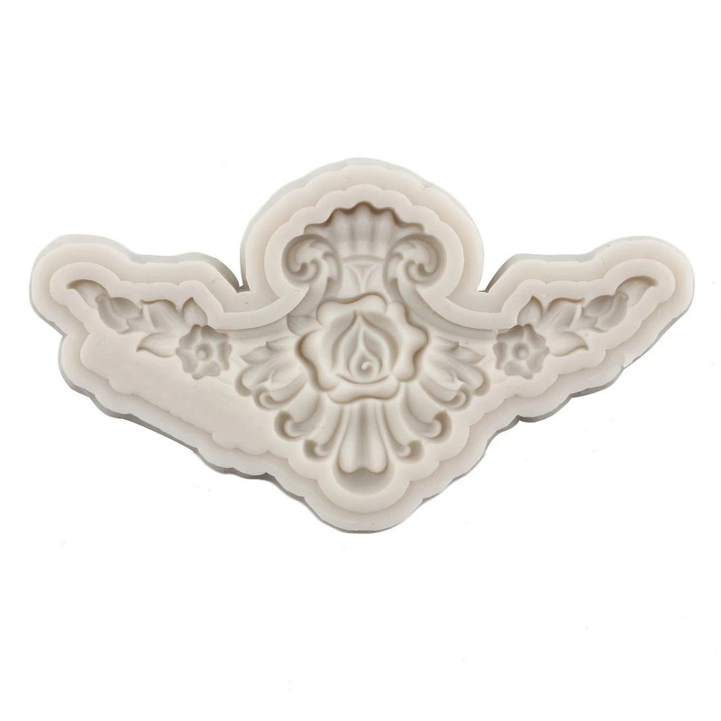 Baroque Style Curlicues Scroll Lace Silicone Fondant Molds Relief Flower Molds F gallery