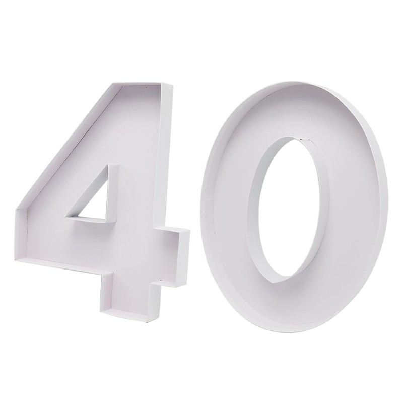 15 Inch Fillable Cardboard Number 40 Charcuterie Board Tray Paper Mache Box