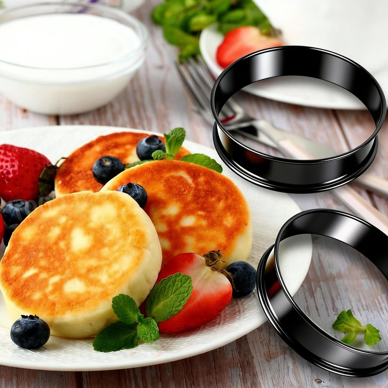 6 PCS English Muffin Rings 4 Inch Double Rolled Stainless Steel Crumpet gallery