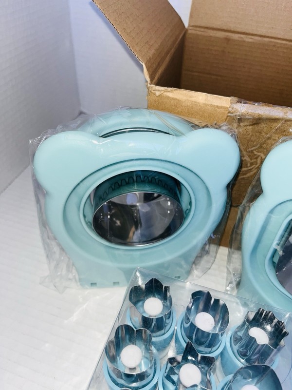 15 Piece Light Blue Silver sandwich sealer Cookie Cutter Nozzle Set crustless gallery