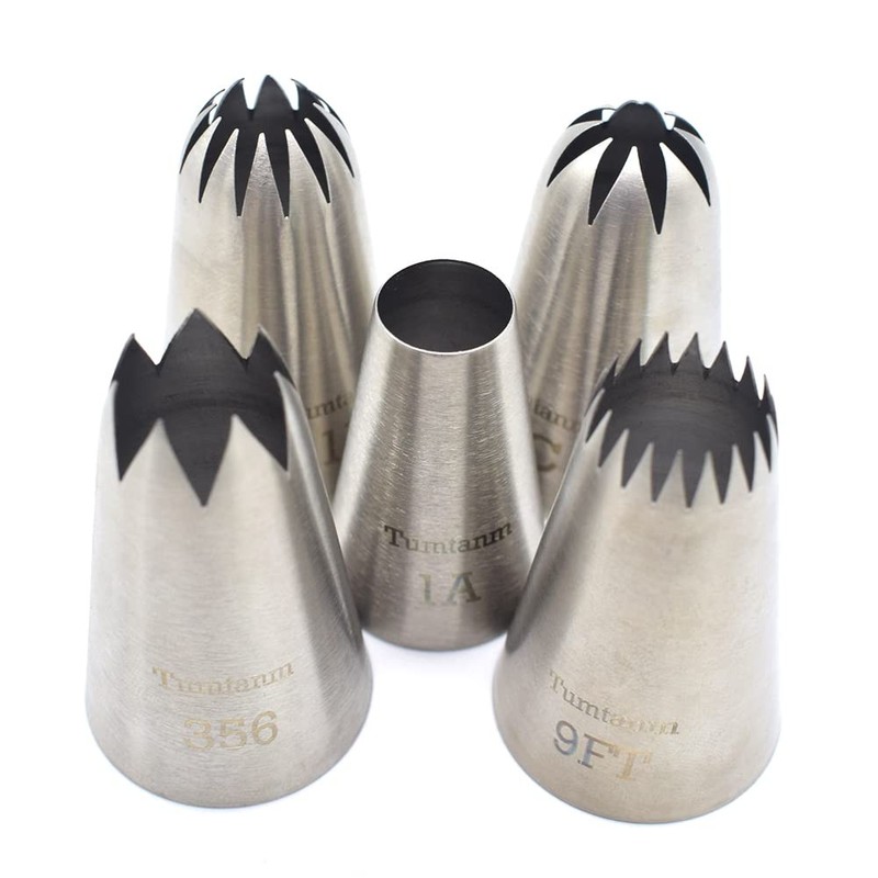 5 PCS Piping Tips Large Cake Decorating Tools DIY Icing Nozzle Kit Cupcakes