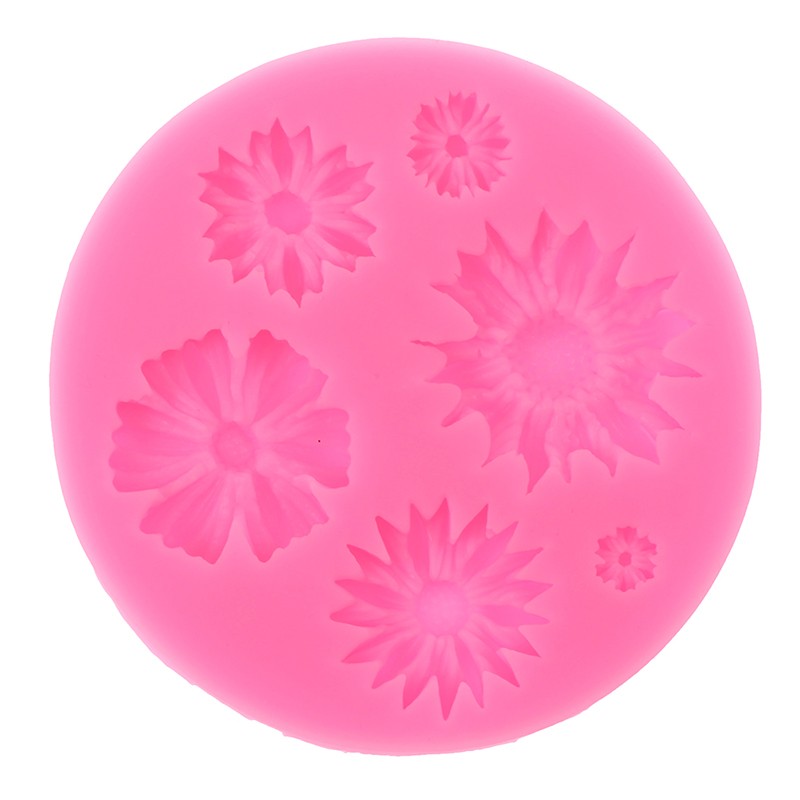 3D Sunflower Flower Petals Embossed Silicone Mold Relief Fondant Cake Decor Tool gallery