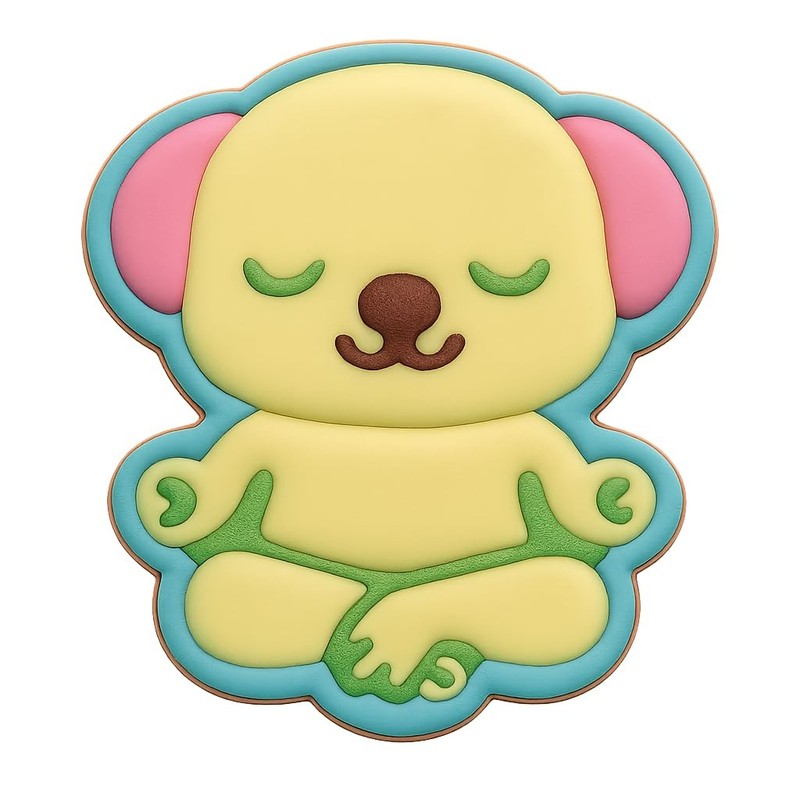 Chibi Puppy Yoga Lotus Pose Cookie Cutter & Stamp, Fondant, Clay – 4×3.6″