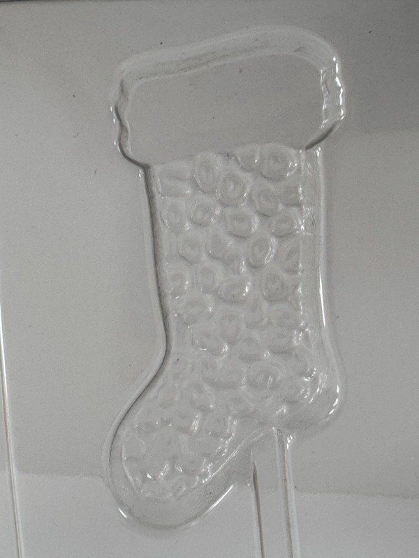Christmas Stocking Lollipop Mold Clear Plastic Candy Chocolate Making Tool 2172