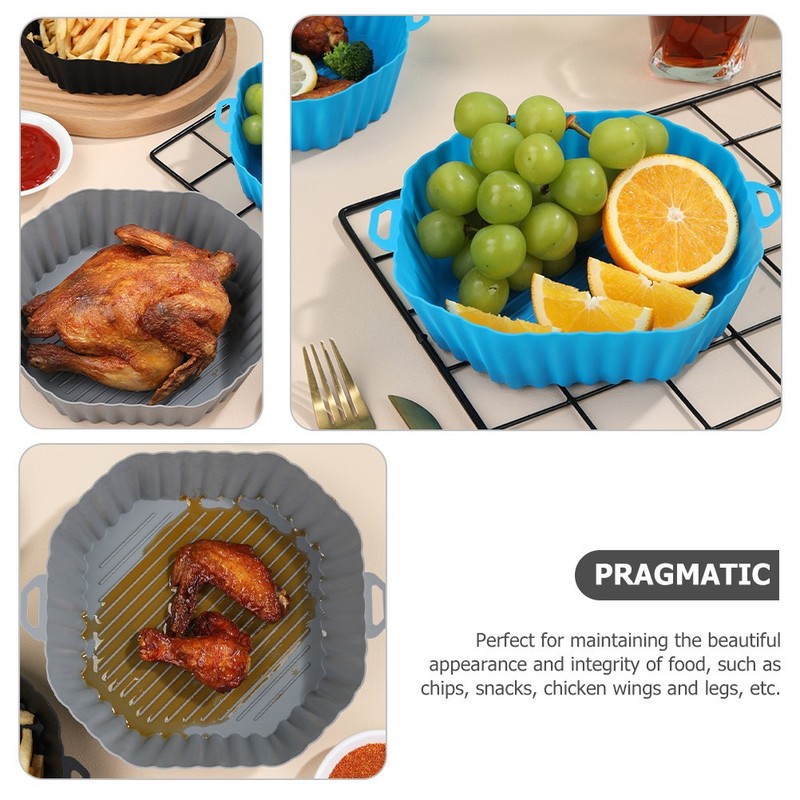 3 Pcs Silicone Air Fryer Baking Liners Microwave Oven Pads Octagonal Shape gallery