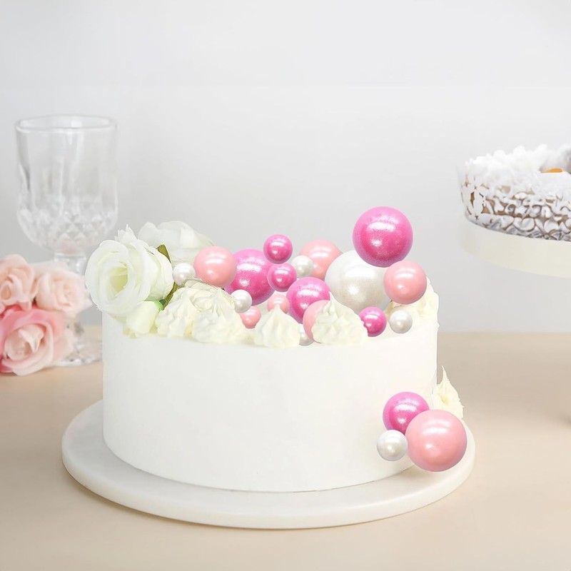 30Pcs Balls Cake Topper Foam Ball Cake Picks Mini Balloon Cupcake Insert Bubble gallery