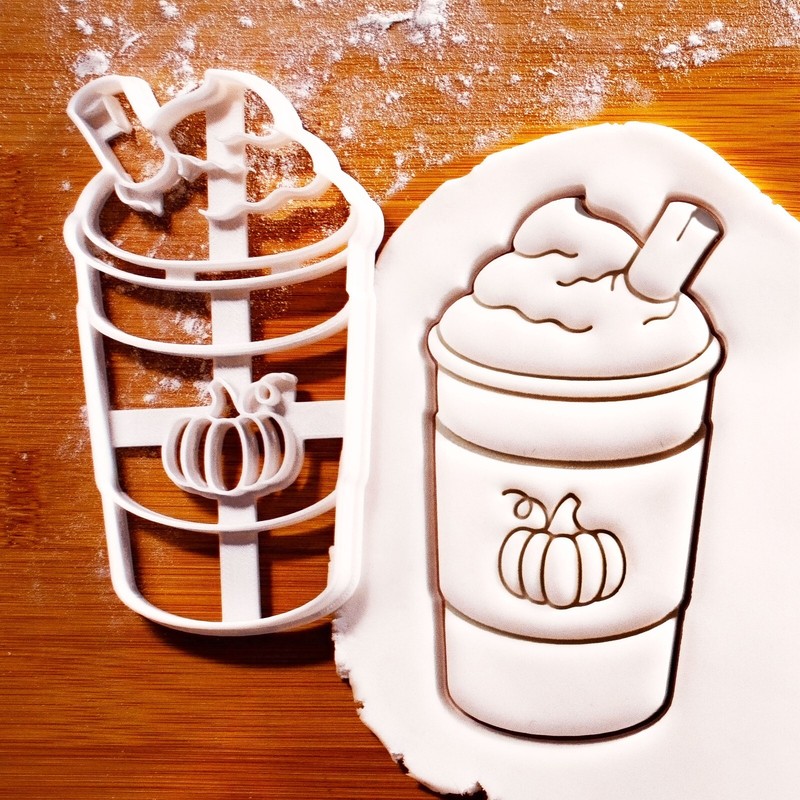 Pumpkin Spice Cinnamon Latte Cookie Cutter - Cozy Thanksgiving Fall coffee cafe