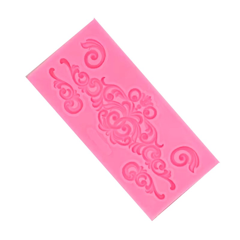 LACE Mold Baroque Style Curlicues Scroll Lace Fondant Silicone Mold Cake Border gallery