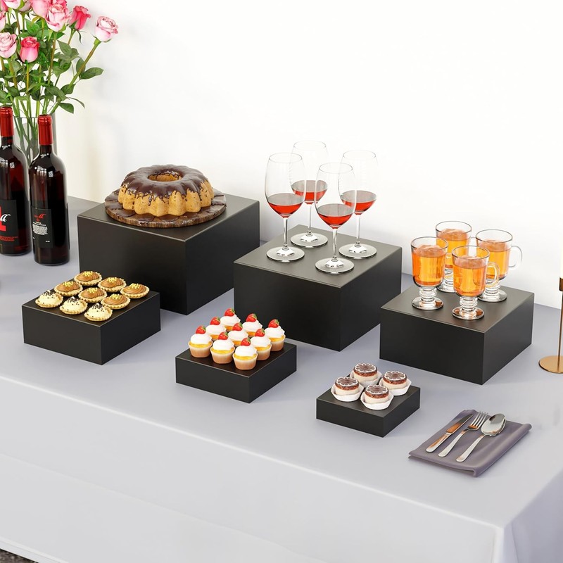Metal Buffet Risers,6PCS Food Risers Buffet Table 5in to 10in Display Stand gallery