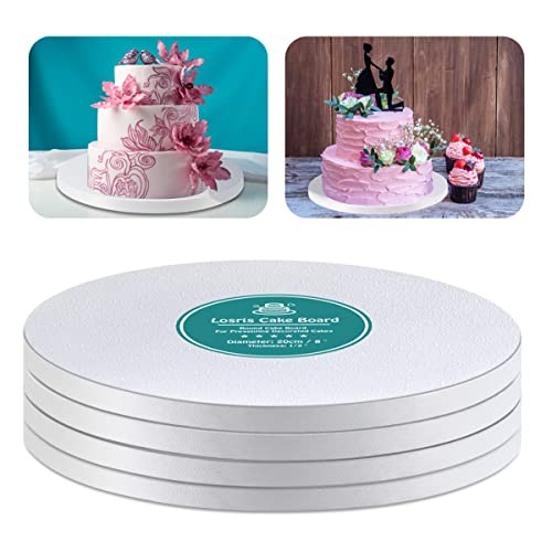 White Cake Drums Round 12 Inch Cake Boards with 1/2-Inch Thick 12 Inch (4 PCS)