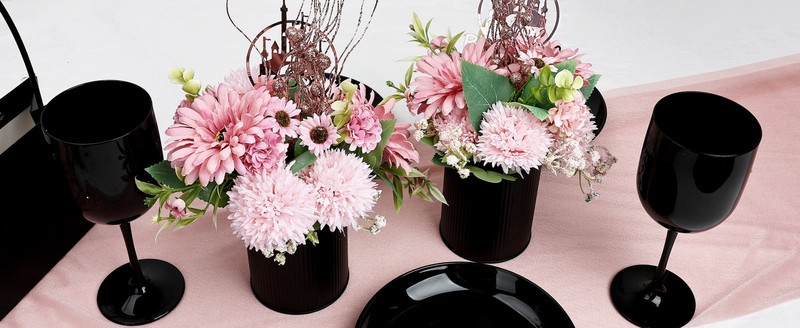 Pink Flowers Table Centerpieces - Set of 6 Pre-Made Daisy Floral gallery