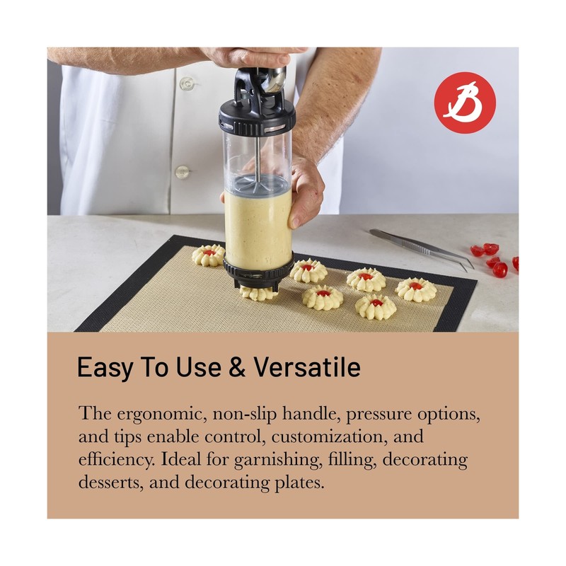de Buyer LE TUBE Pastry Press - Includes 13 Cookie Discs & Two Tips - Easy to... gallery