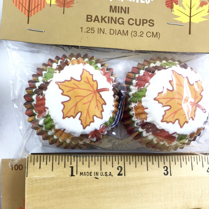 Thanksgiving Mini Baking Cups 1.25" Fall Autumn Muffin Cupcake Liners 100 Count gallery