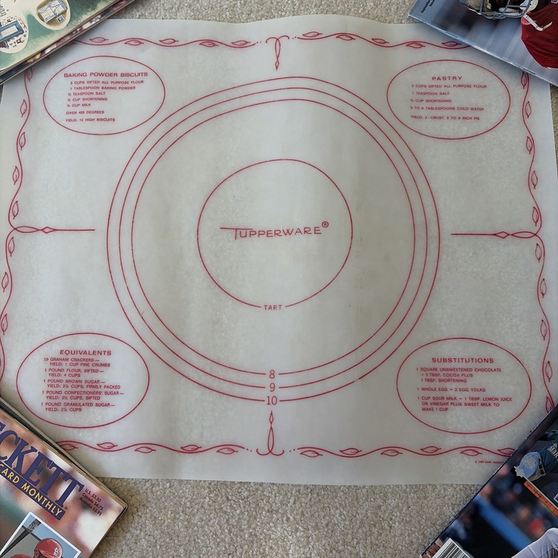 Tupperware Pastry Pie Tart Baking Mat Sheet 1965 Dart Industries 18×22” Vintage