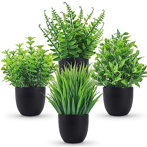 Fake Plants Packs Artificial Plants Small Faux Plants Black Bathroom 4 Green gallery