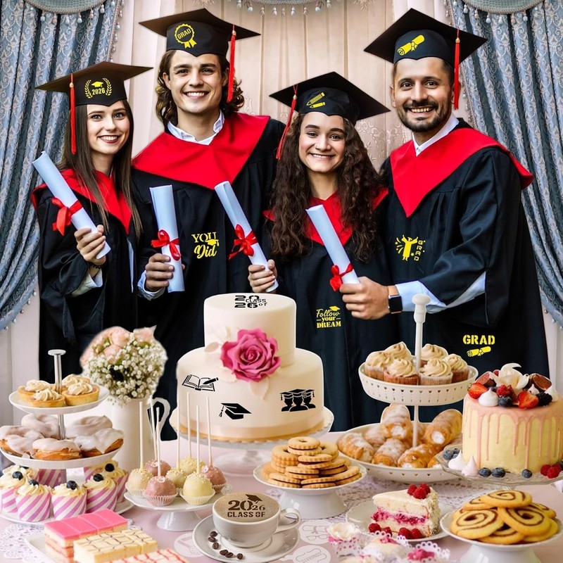 Graduation Cookie Stencils Set, 36 Reusable Templates for Class of 2026 Decor gallery