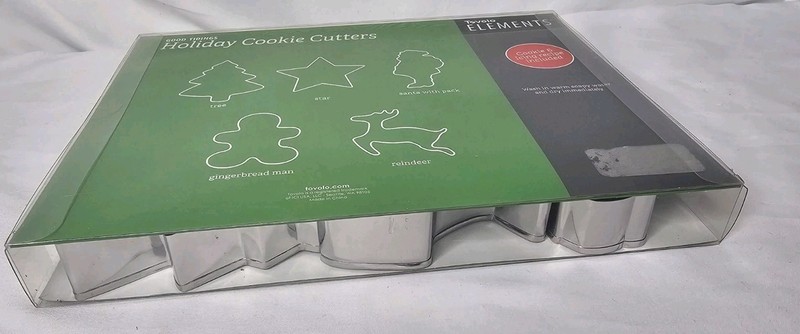 ​Tovolo Elements Good Tidings Holiday Cookie Cutter Set 5 Pc Tin Santa Tree Star gallery