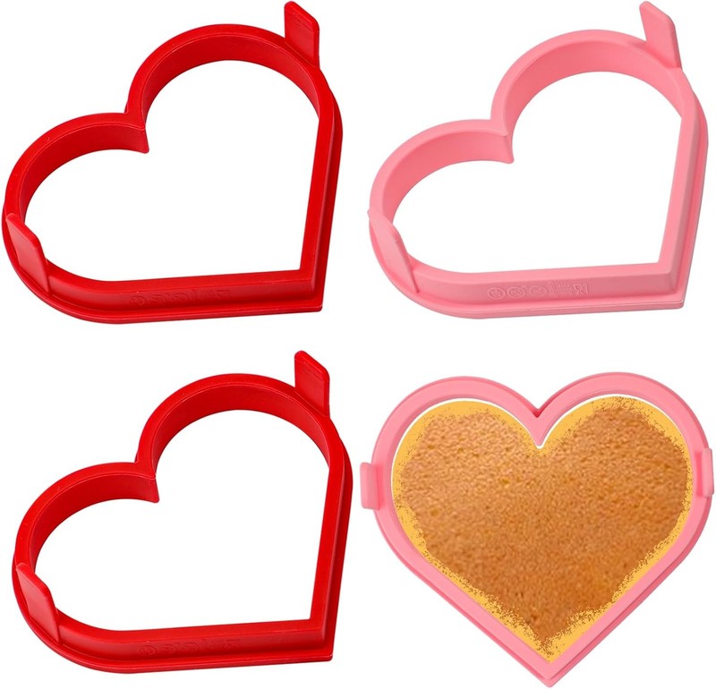 Heart Shape Pancake Mold, 4 Inch Silicone Pancake Molds, 4 Pack Nonstick Heart