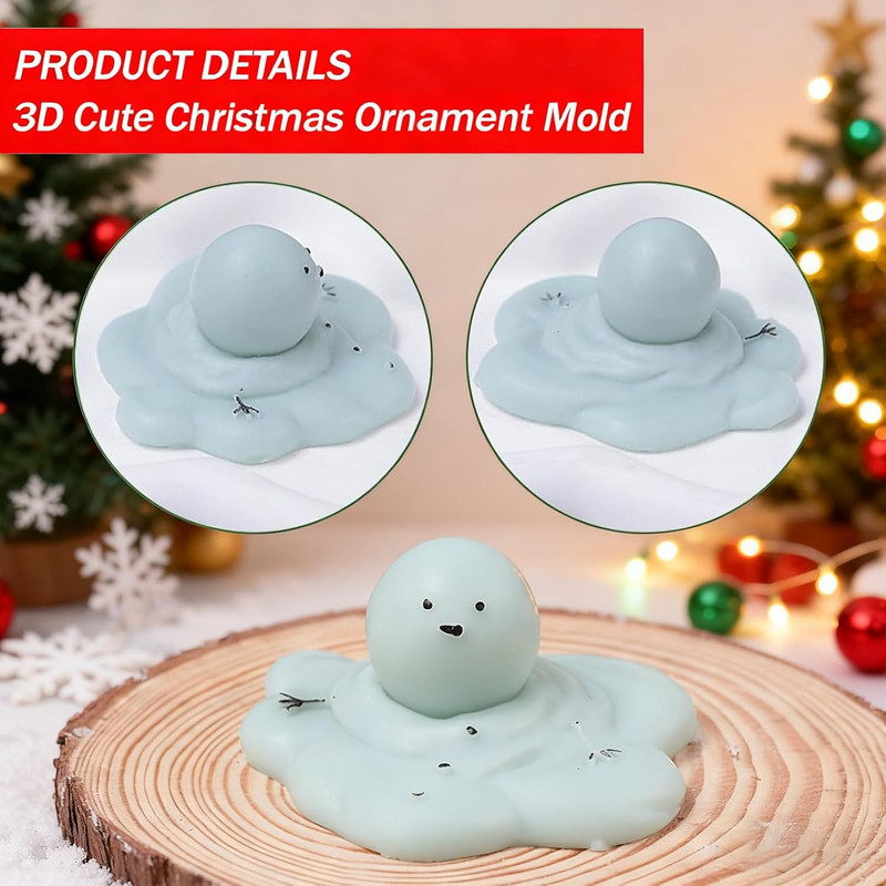 Christmas Snowman Silicone Mold Cute Melting Snowman Mold for Christmas Party De gallery