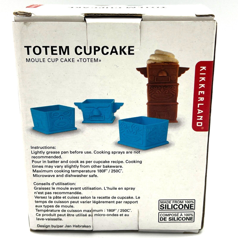 Set of 3 Kikkerland Moule Cupcake Totem Holders Brown Silicone 2.5"x 2.5"x1.5" gallery