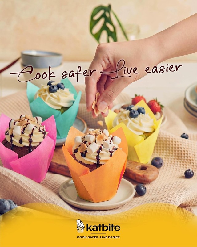 Katbite Tulip Cupcake Liners 200PCS Muffin Baking Cups Wrappers gallery