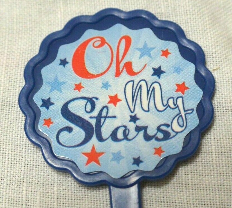 DECOPIC Cupcake Topper Picks Oh My Stars USA Patriotic 4th of July 24 Pieces gallery