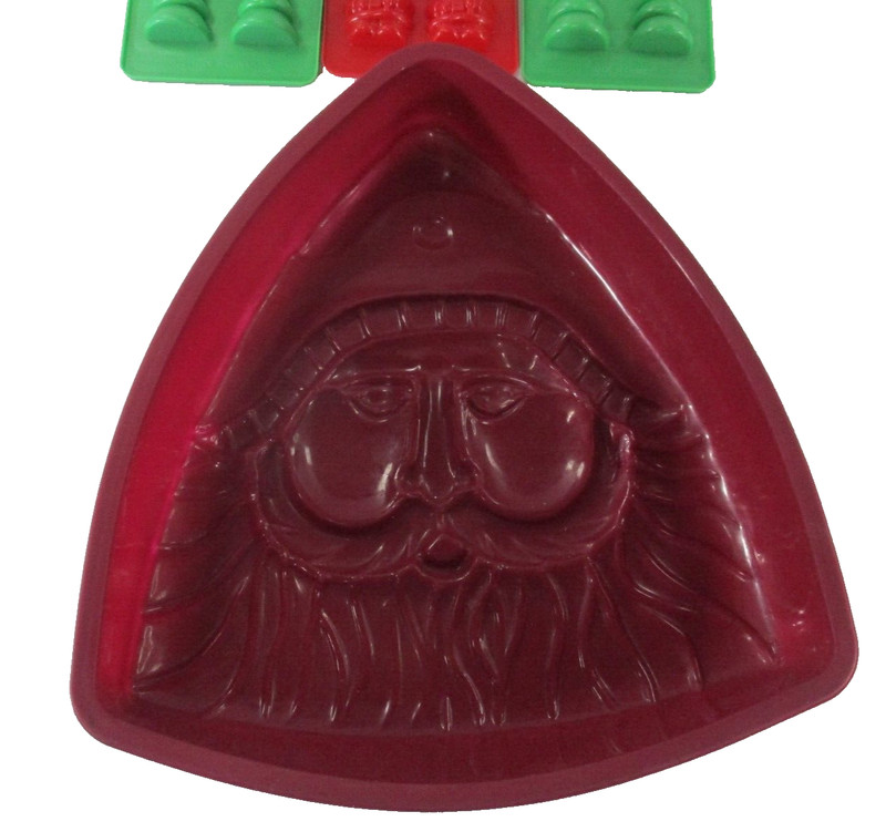 Santa Cake Mould Silicone + 2 Christmas Tree Moulds + Santa Mould Hard Plastic gallery