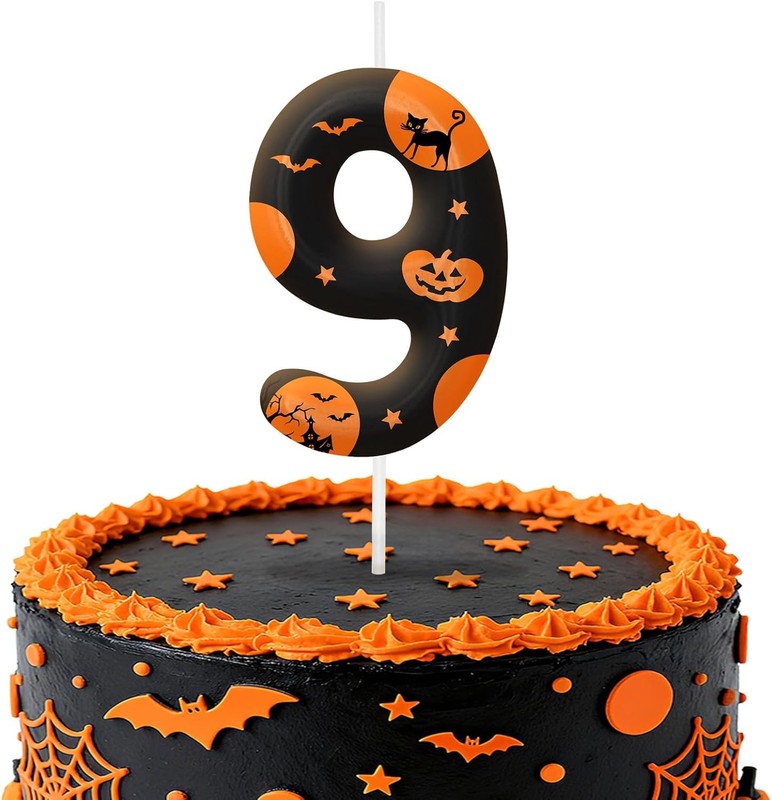 Halloween Themed Birthday Candles, Number 9 Candles Birthday Party Decorations