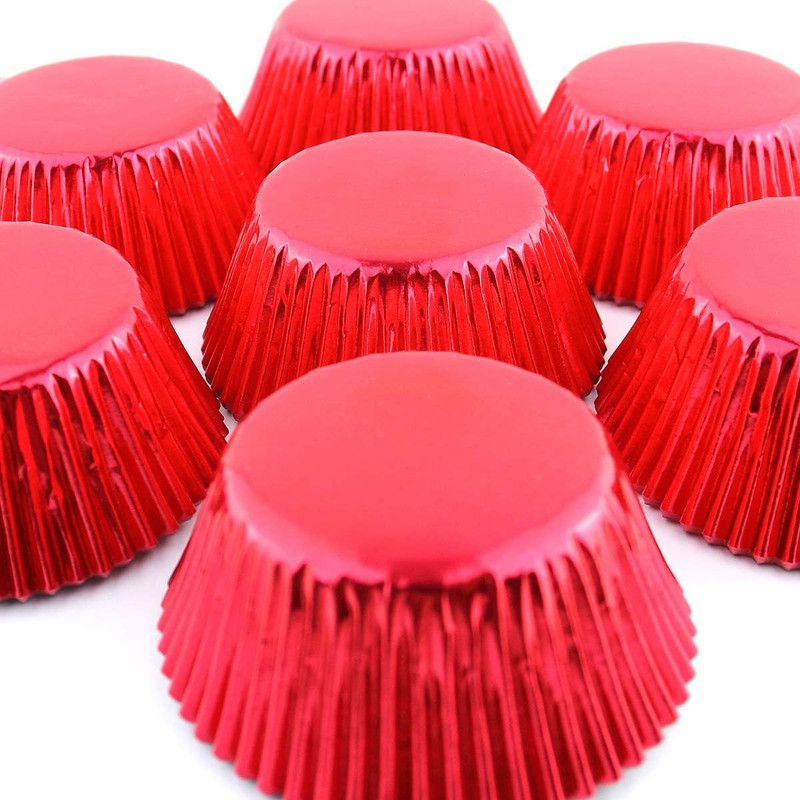Red Foil Cupcake Case Liners Baking Muffin Paper Cups 200 Pcs gallery