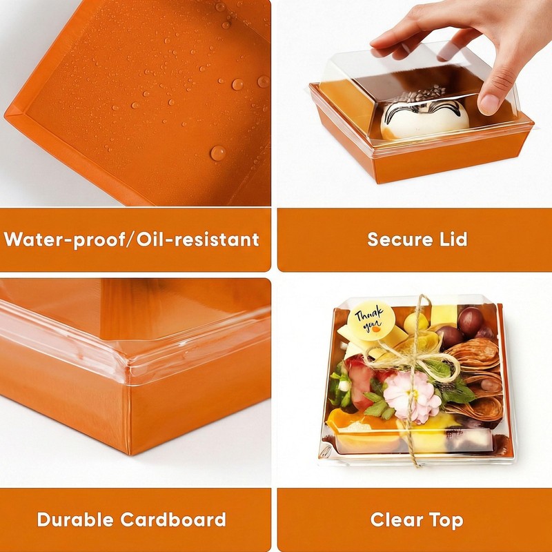 50 Pack Small Charcuterie Boxes with Clear Lids - To Go Mini Charcuterie , Di... gallery