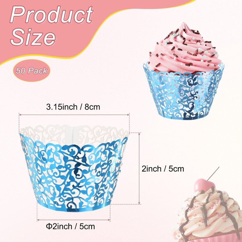 50-Pack Cupcake Holster, Wedding/Party Cake [Reflective Blue] gallery